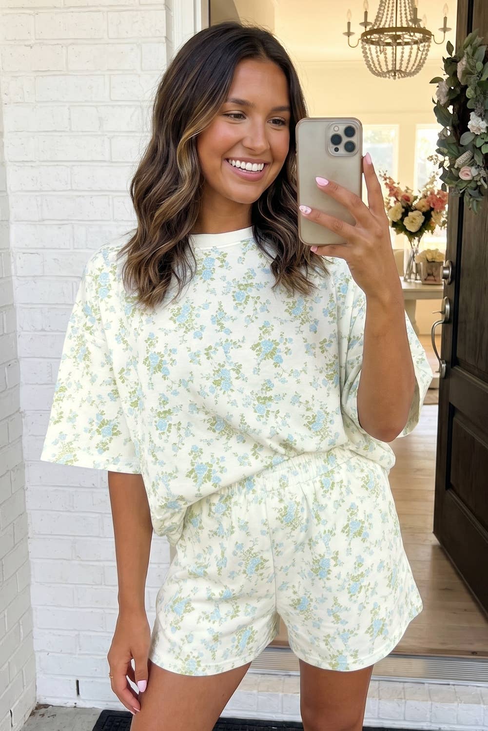 LAS Floral Oversized Tee and Shorts Set (S-XL)
