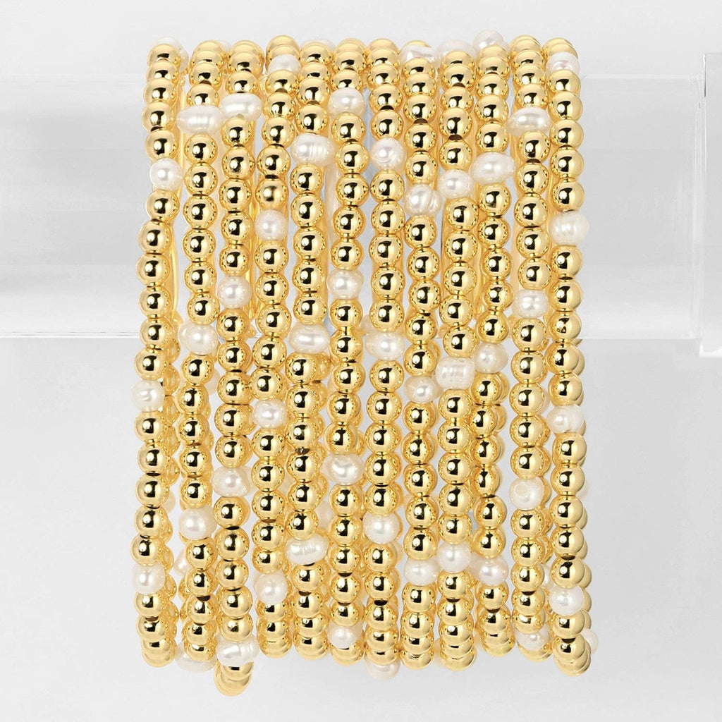 4mm Bead & Pearl Stretch Bracelets