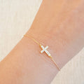 Shiny Side Hanging Cross Bracelet