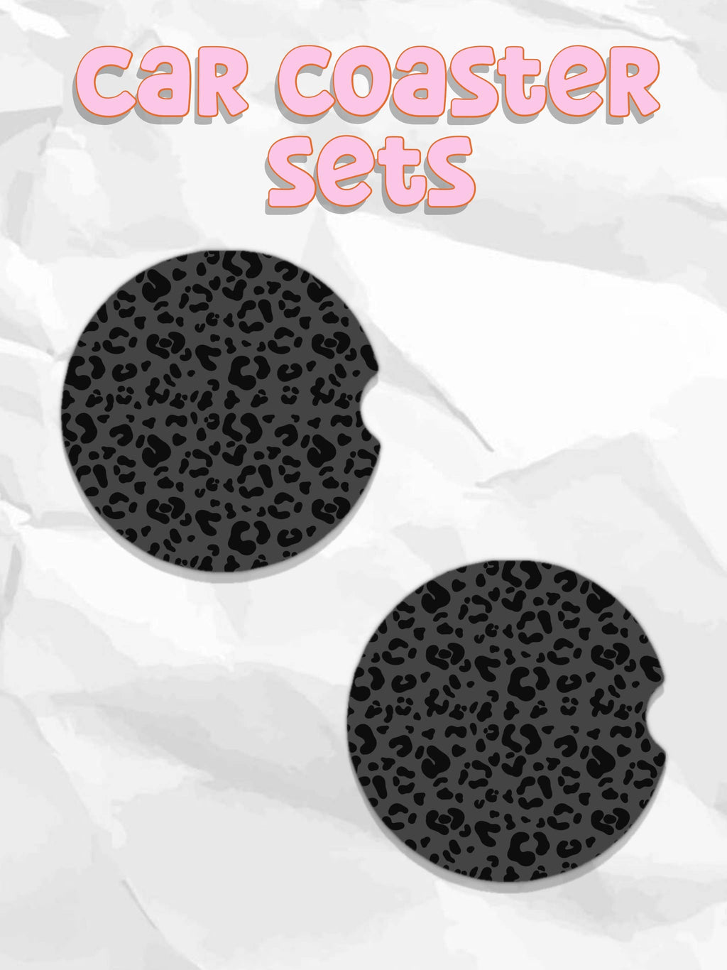 Leopard black car coasters 