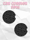 Leopard black car coasters 