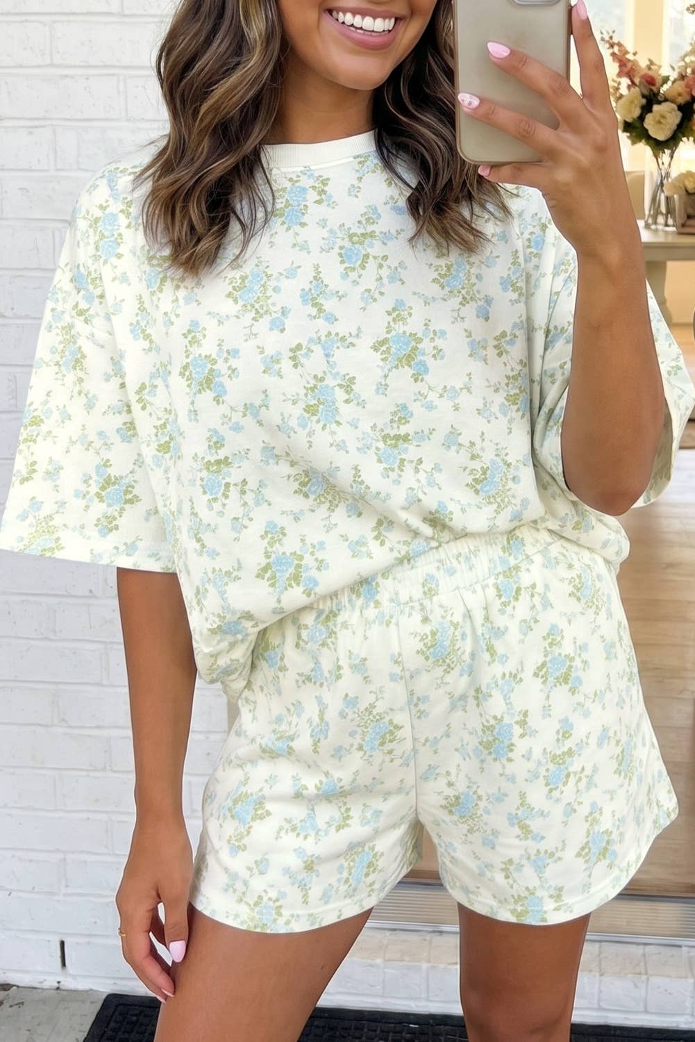 LAS Floral Oversized Tee and Shorts Set (S-XL)