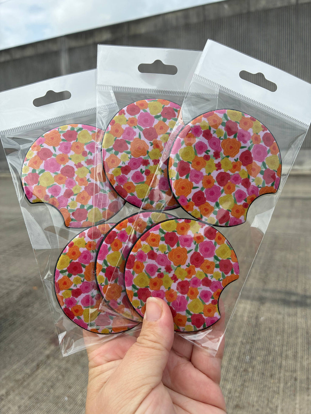 Spring flower car coasters