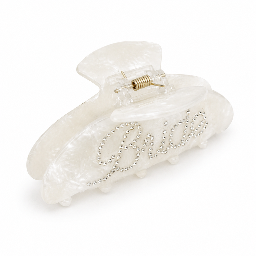 Bridal “Bride” Hair Claw Clip – Crystal Embellished