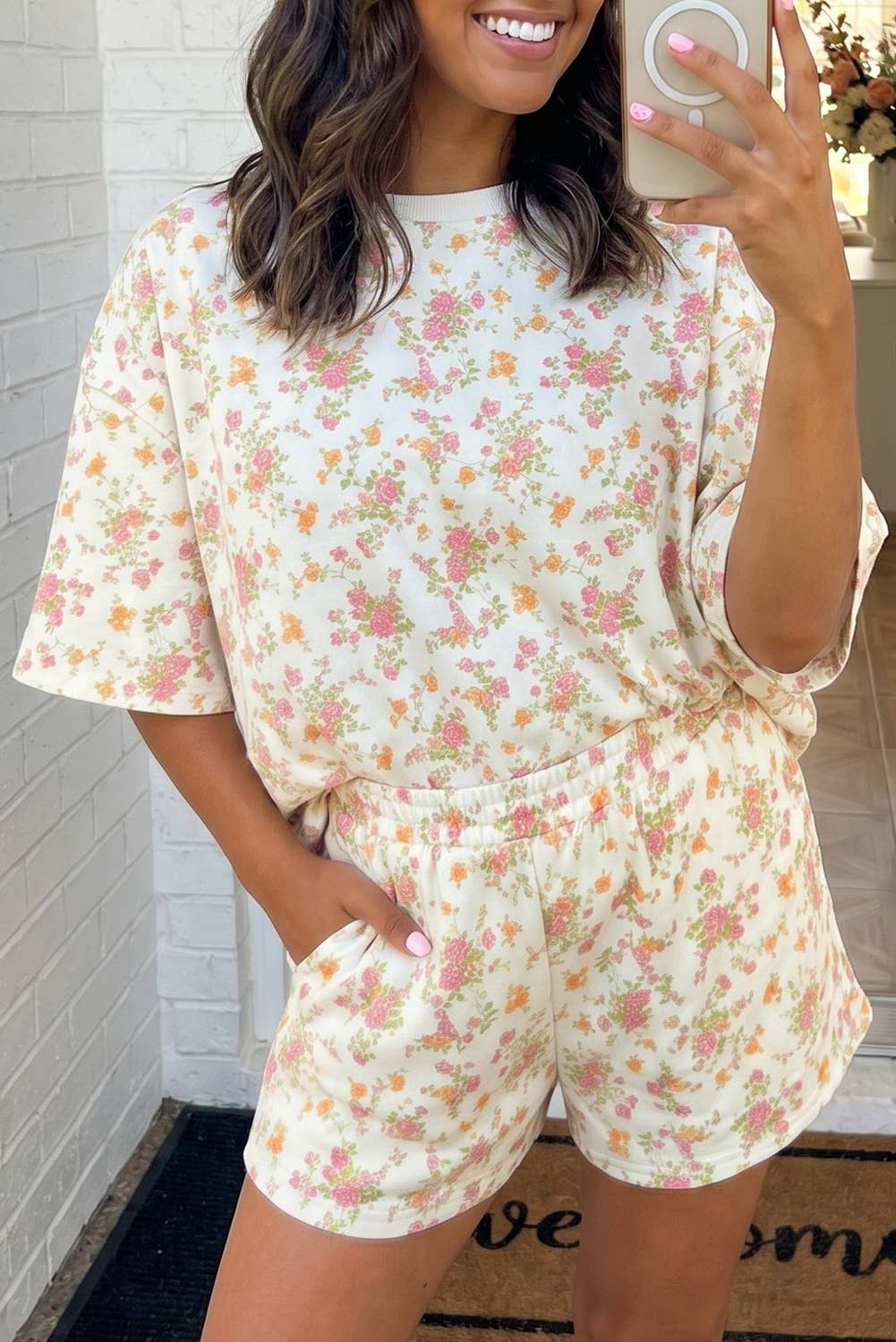 LAS Floral Oversized Tee and Shorts Set (S-XL)