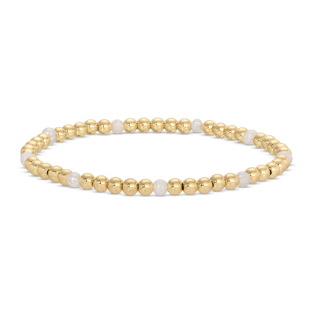 4mm Bead & Pearl Stretch Bracelets