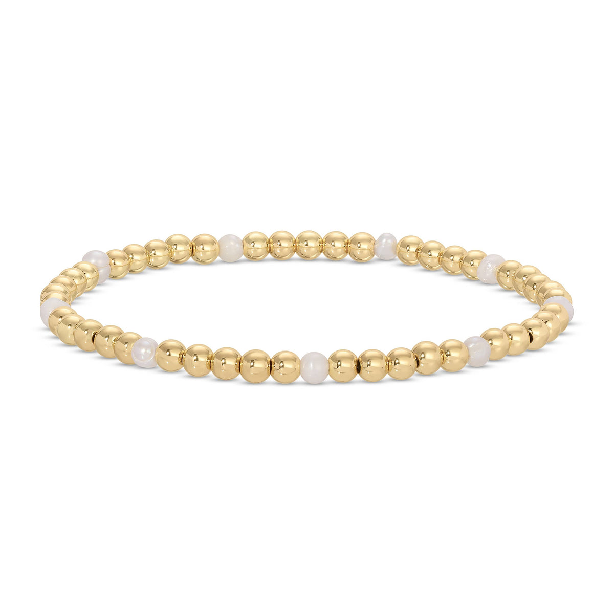 4mm Bead & Pearl Stretch Bracelets