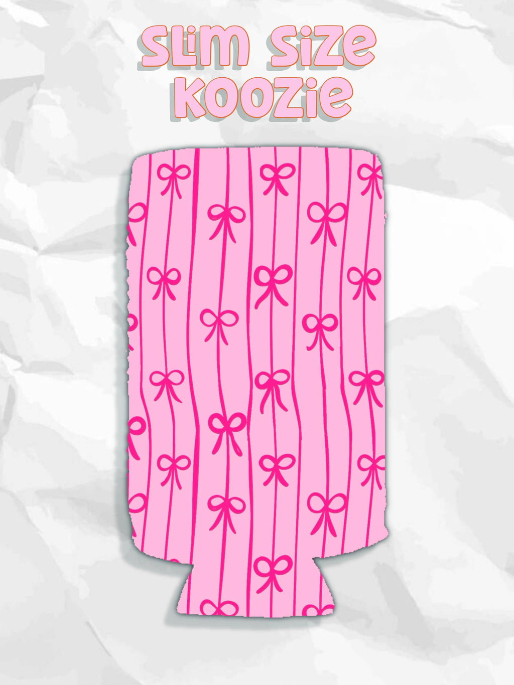 Pink bow can koozies