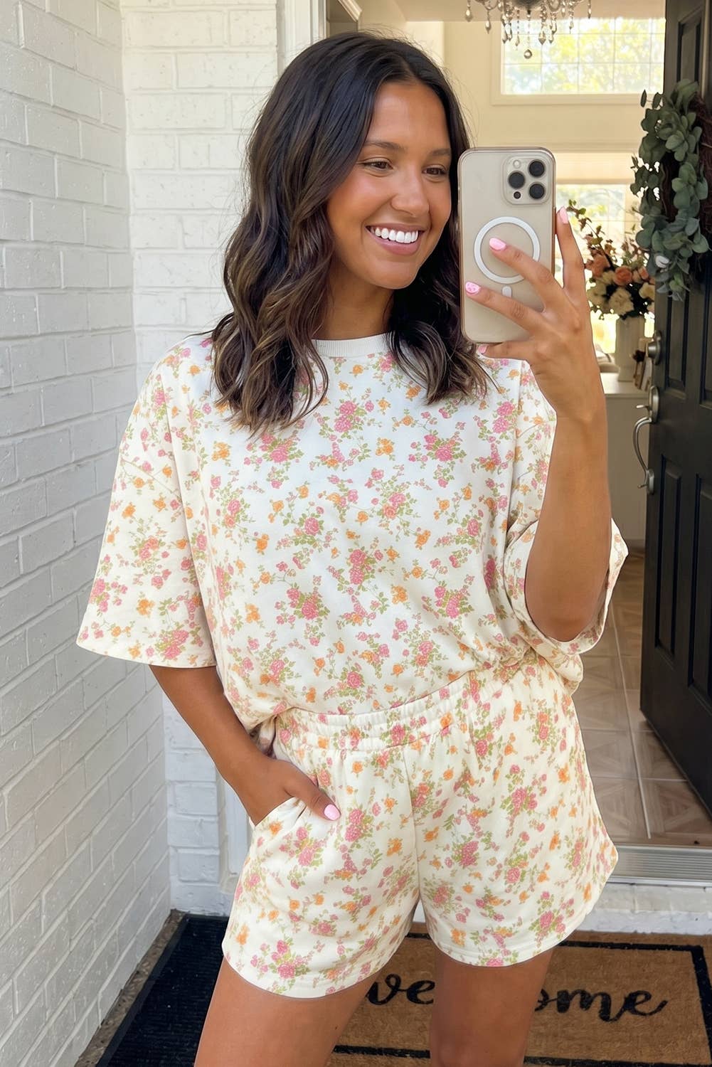 LAS Floral Oversized Tee and Shorts Set (S-XL)
