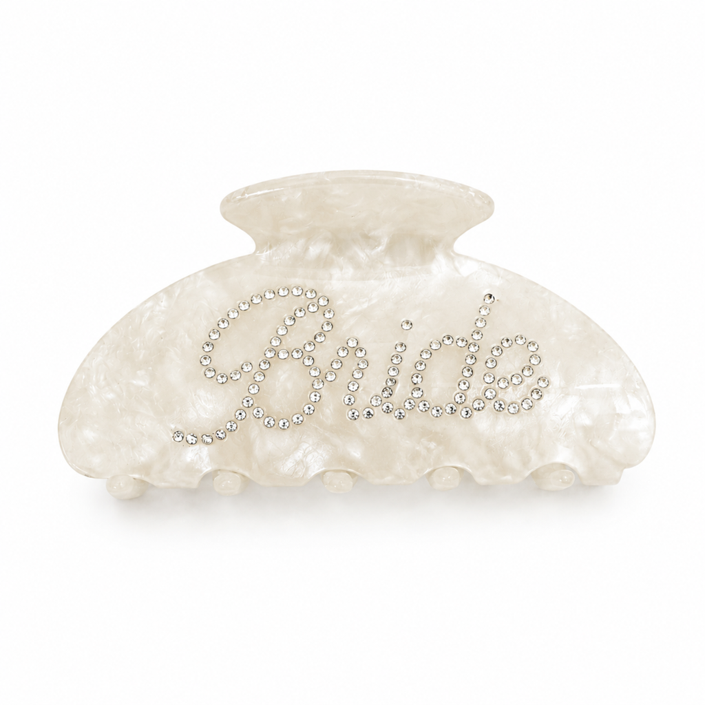 Bridal “Bride” Hair Claw Clip – Crystal Embellished