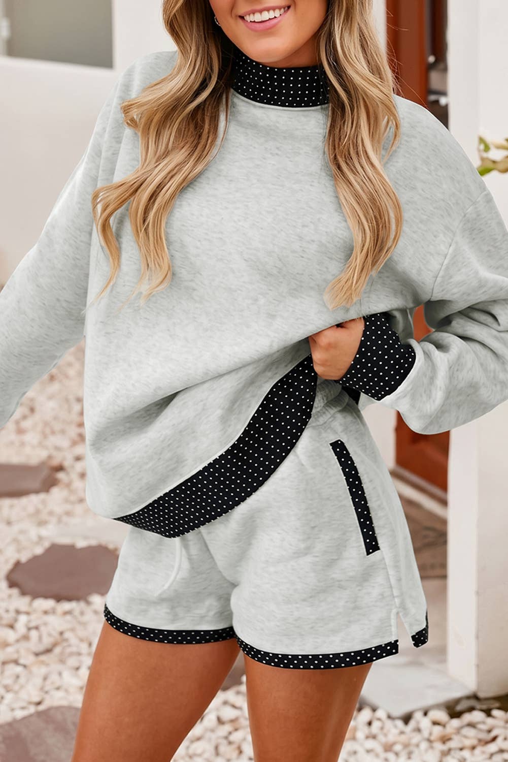 Polka Dot Two piece Top and Shorts Set