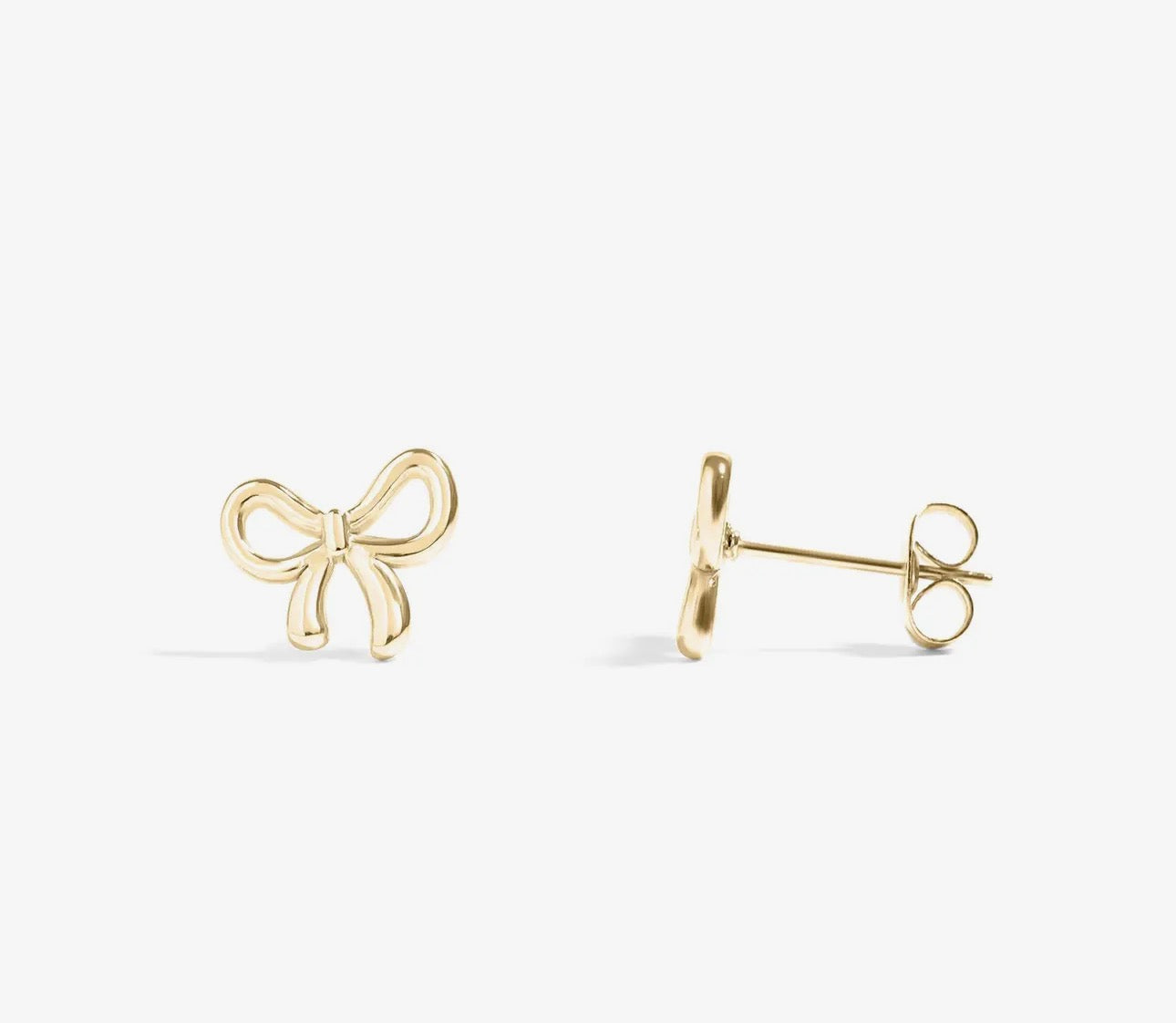 Gold Bow Stud Earrings