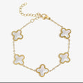 Gold Lucky Clover Charm Bracelet