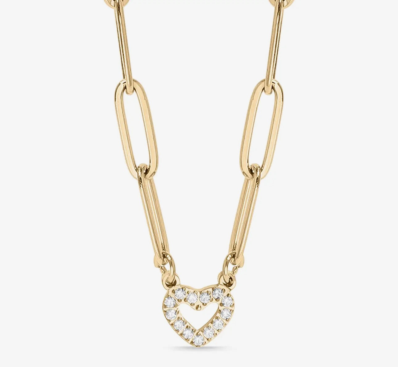 Heart Paperclip Chain Necklace