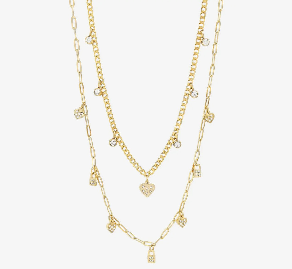 Heart & Lock Charm Necklace