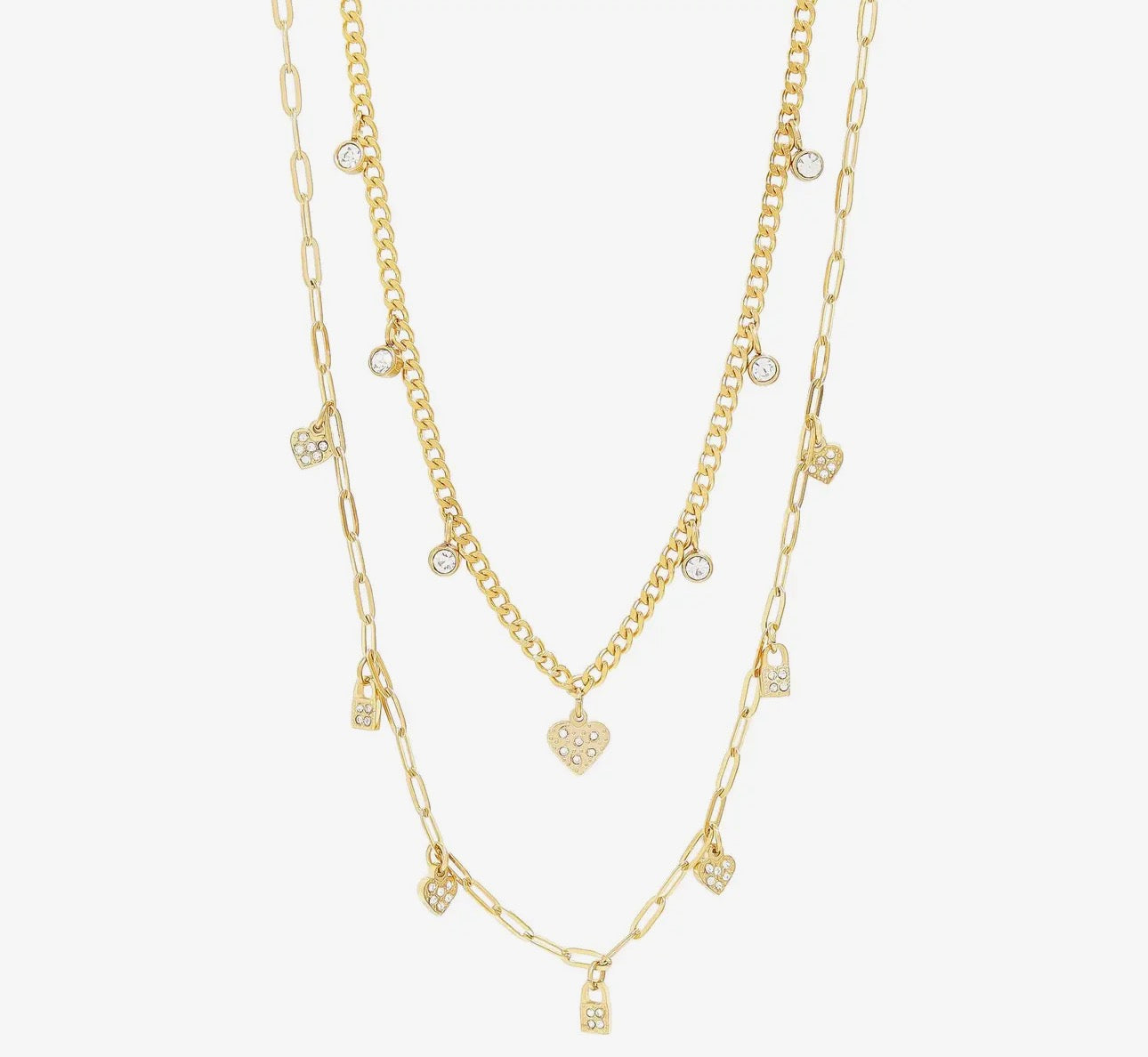 Heart & Lock Charm Necklace