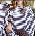 Brown Longsleeve Striped Top