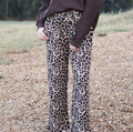 Waffle Knit Leopard Print Lounge Pants