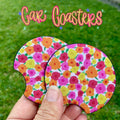 Spring flower car coasters