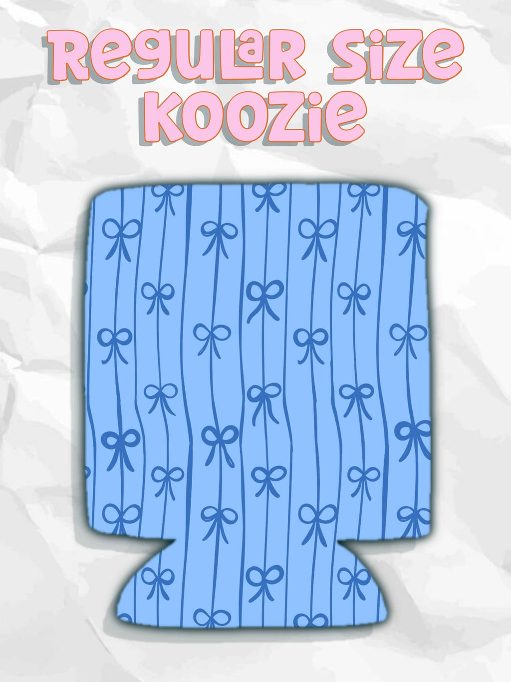 Blue bow can koozies