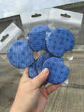 Blue bow car coasters