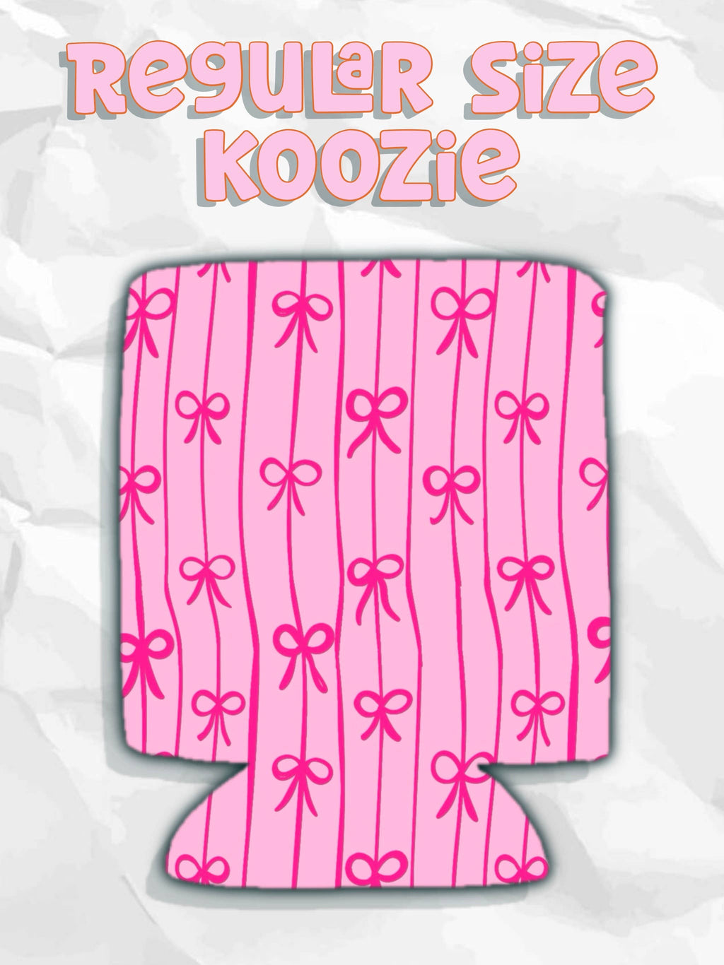 Pink bow can koozies