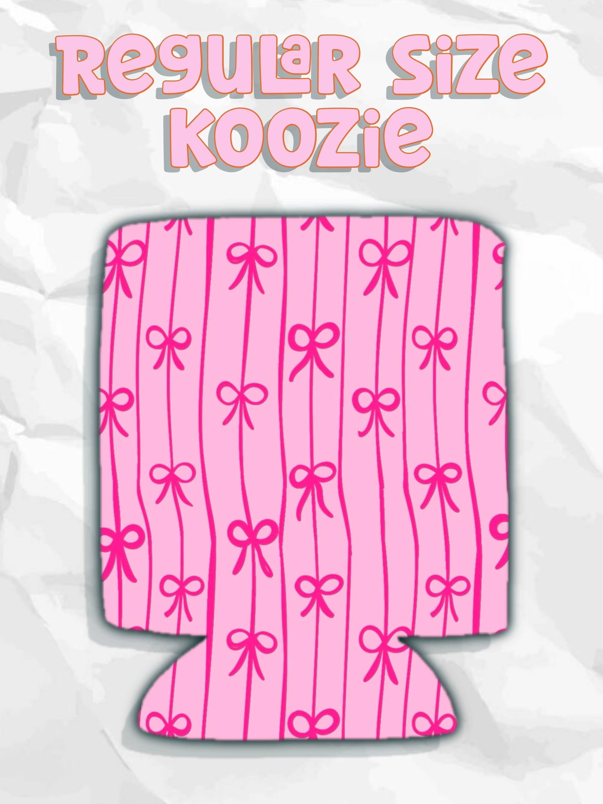 Pink bow can koozies