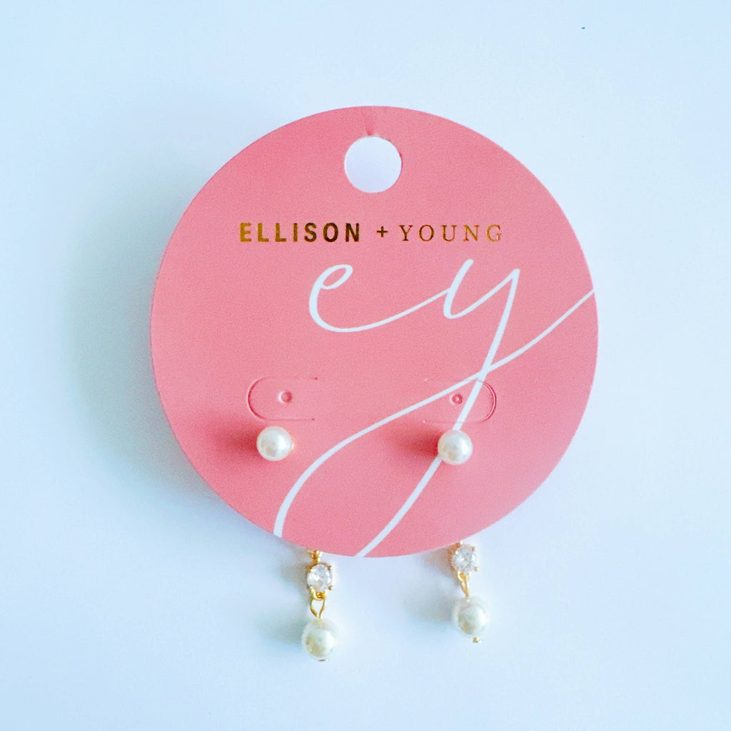 Celeste Double Pearl Earrings – Contemporary Drop Design