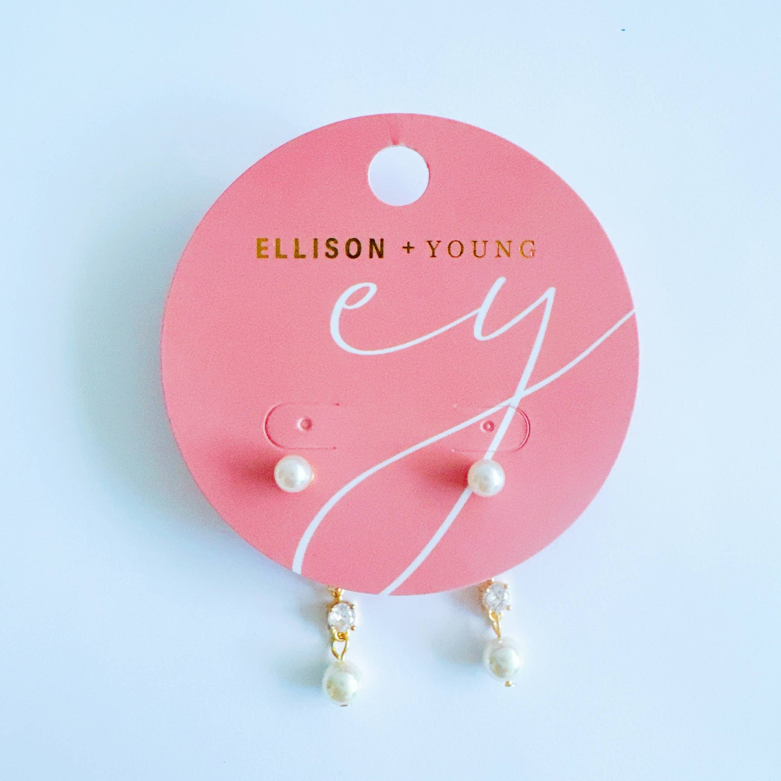 Celeste Double Pearl Earrings – Contemporary Drop Design