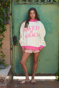 Saved by Grace Puff Print Sweatshirt