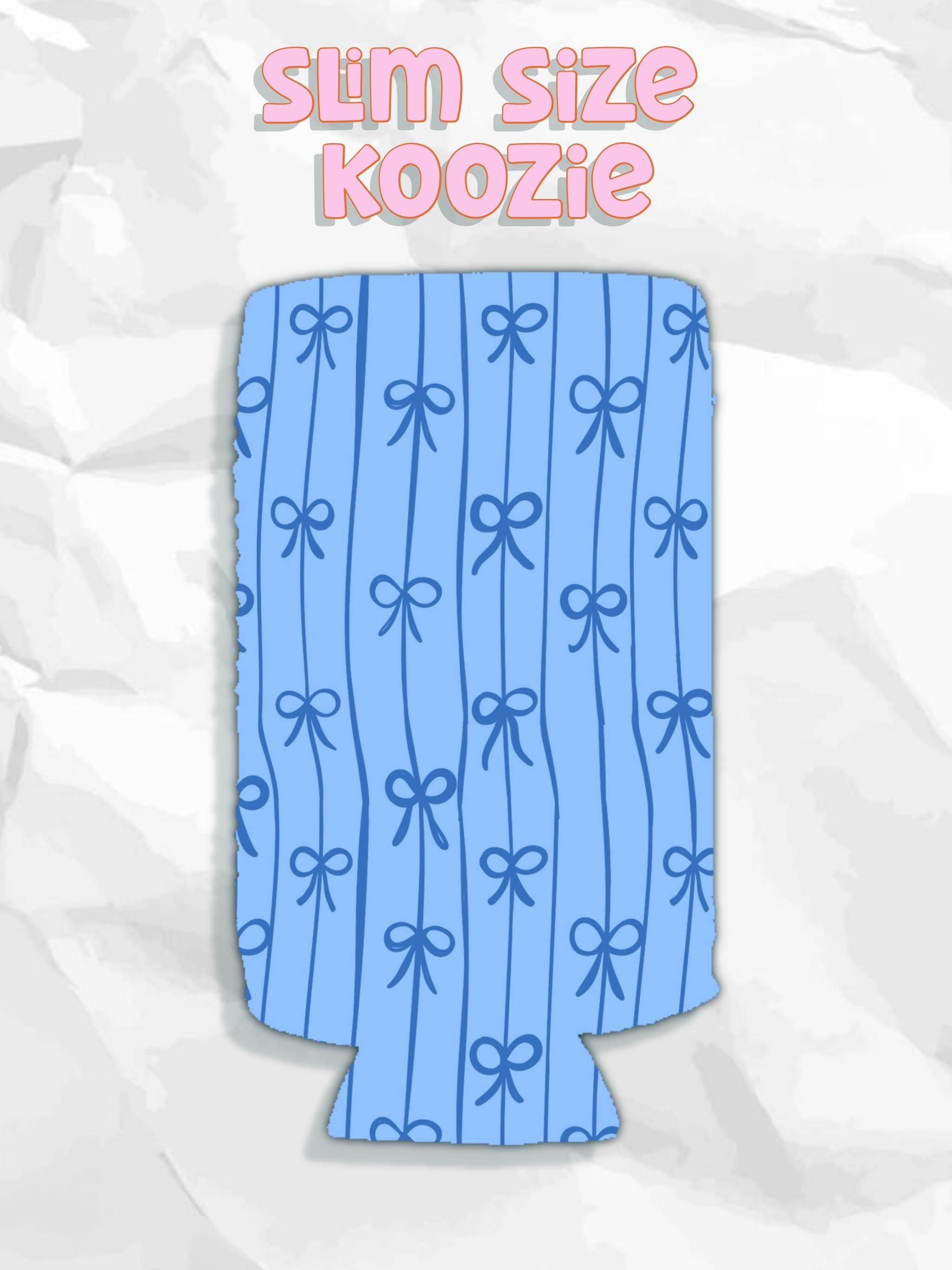Blue bow can koozies