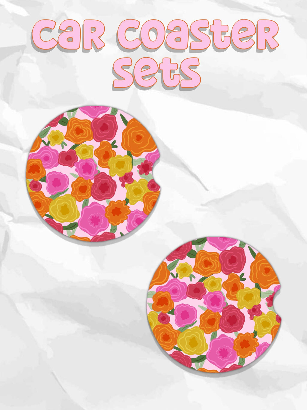 Spring flower car coasters