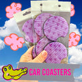 Purple bow car coasters